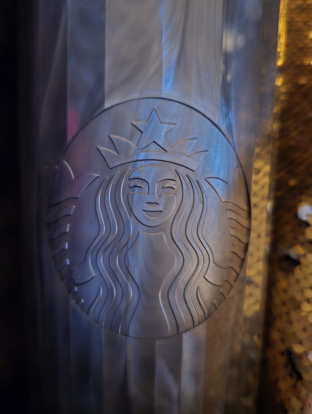 Starbucks Iridescent Black Embossed Siren Tumbler